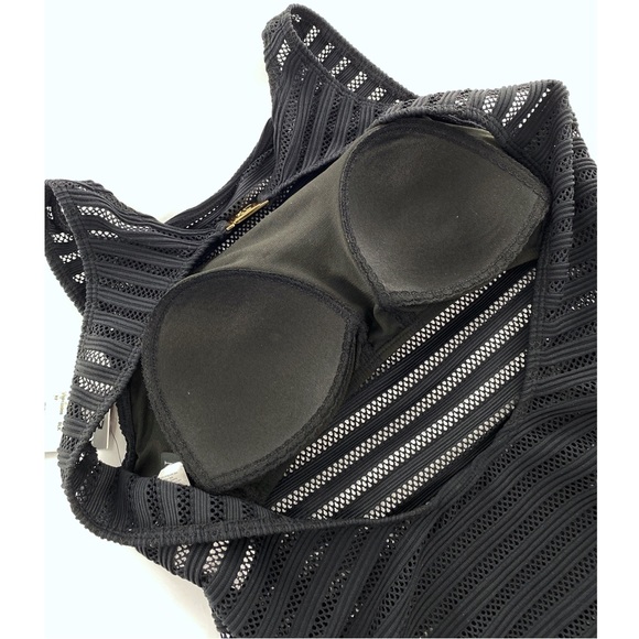 LAUREN Ralph Lauren Ottoman Mesh High Neck One-Piece Swimsuit - Picture 8 of 8